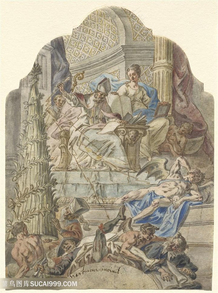 罗马柱人物艺术挂画