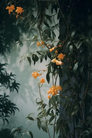 桂花橙色意境故事背景