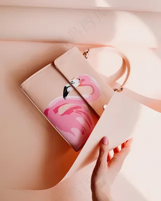 女士浅粉色手提包图片