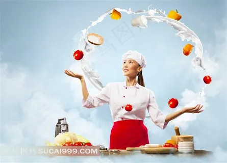 女厨师 蔬菜水果图片 女厨师 蔬菜水果图片