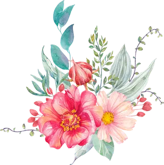 手绘花朵素材卡通