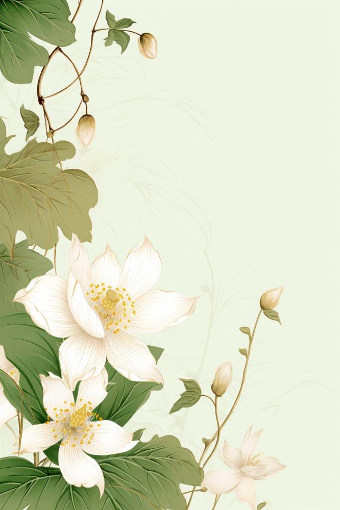 简洁淡雅荷花绿色清新背景