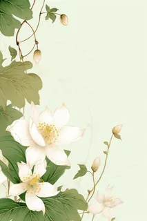 简洁淡雅荷花绿色清新背景