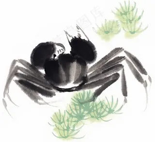 国画鱼虾蟹龟艺术绘画jpg素材