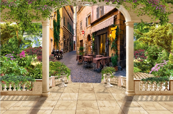 创造欧式咖啡店背景墙