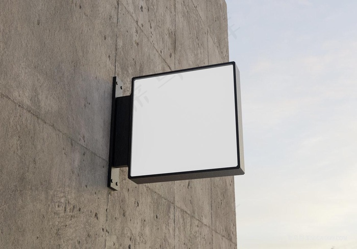 大气方形灯箱店招贴图样机素材