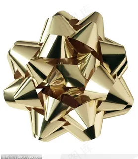 节日用品-精美的金色丝带礼品花