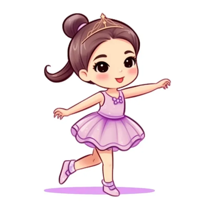 穿裙子跳舞的女孩免抠(1024x1024)
