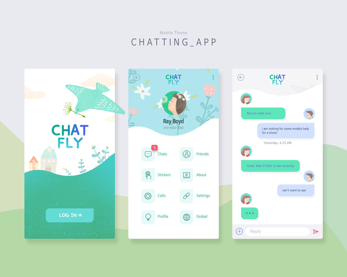 UI多页面包装展示手机APP交互界面样机长图概念PSD设计模板