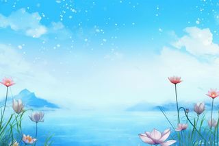 水墨大气国风荷花荷叶背景