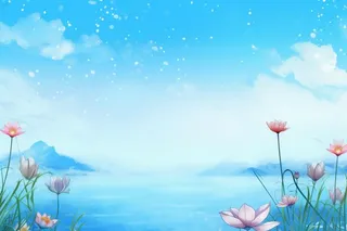 水墨大气国风荷花荷叶背景