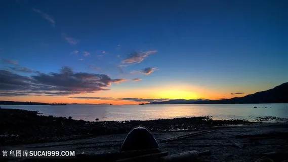 晚霞湖畔美景壁纸