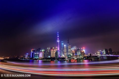 绚烂璀璨的上海外滩夜景高清图片