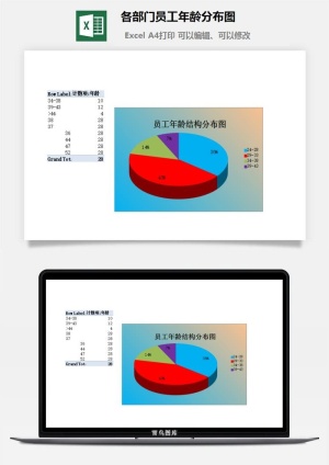 各部门员工年龄分布图excel模板