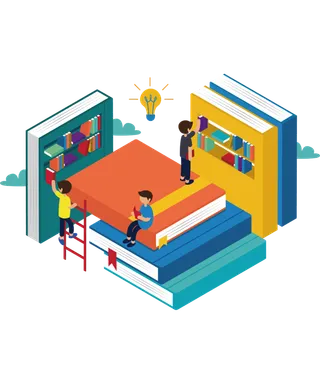 图书馆看书学习学生_元素