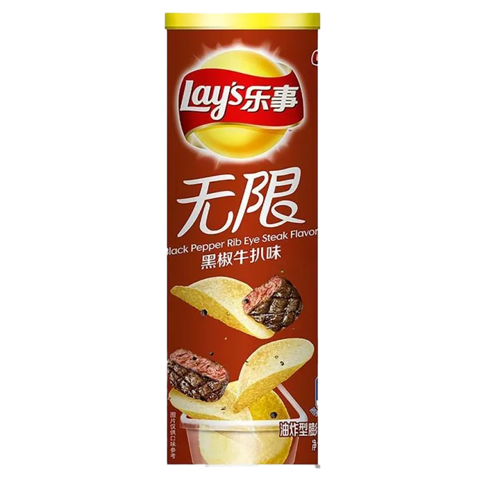 乐事无限薯片黑椒牛扒味(1)小吃超市商品白底图免抠实物摄影png格式图片透明底
