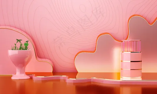 C4D电商场景模型渲染背景