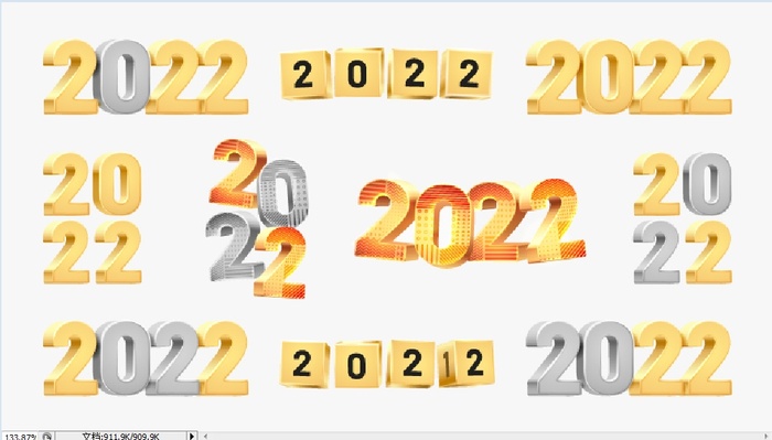 设计创造一组数字2022年ai矢量模版下载
