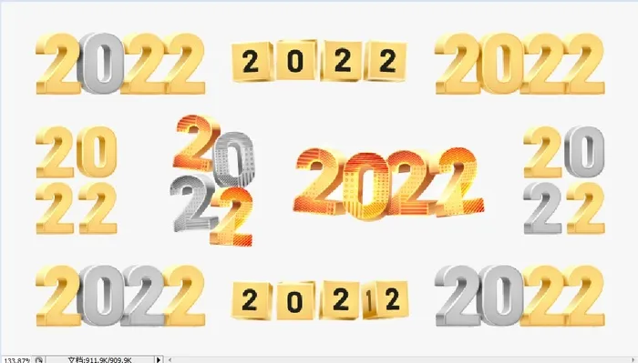设计创造一组数字2022年ai矢量模版下载