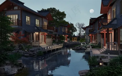 夜空下的古镇 夜空下的古镇