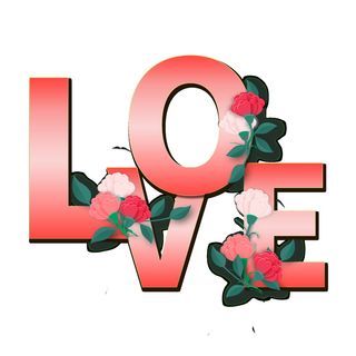 设计love字装饰情人节