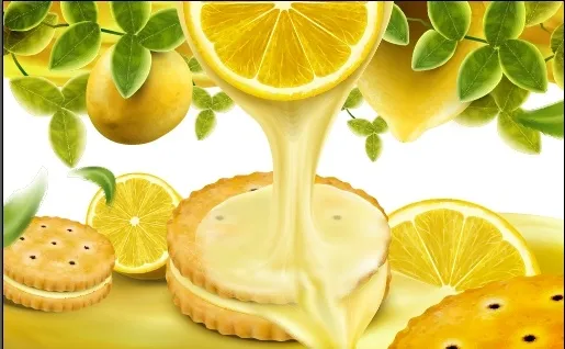 设计广告水果饼干eps,ai矢量模版下载