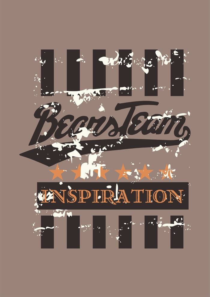 美式潮流印花英文字母斑驳裂纹