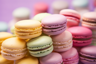 彩色马卡龙美食甜点摄影图