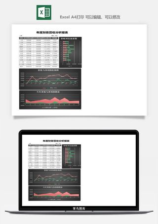 财务日报表指标收支出营收分析表excel表格模板素材