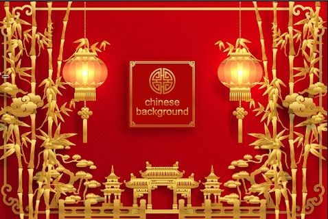 设计新年灯笼红色竹子 设计新年灯笼红色竹子