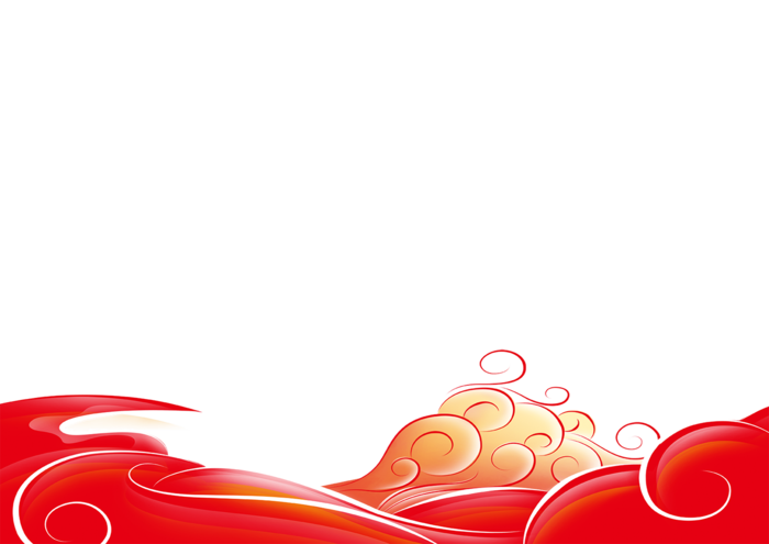 海浪红色卡通