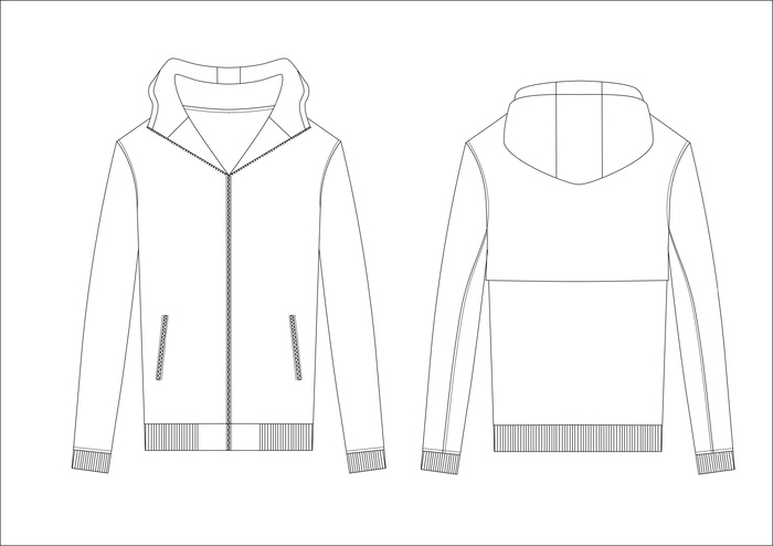 风衣款连帽外套明拉链