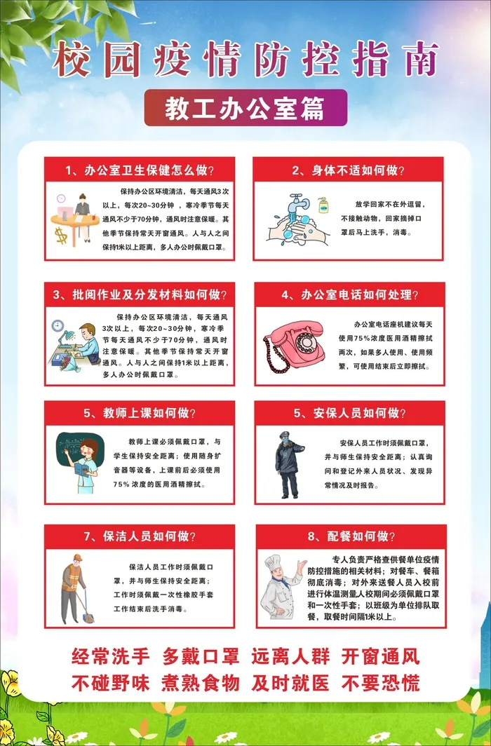 校园疫情防控指南教师办公室张贴篇cdr矢量模版下载