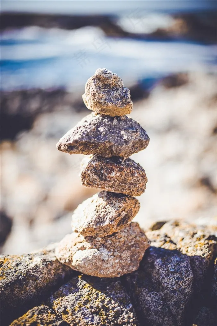 堆叠在一起的石子高清素材