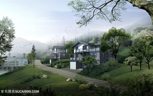 园林景观别墅美景 园林景观别墅美景