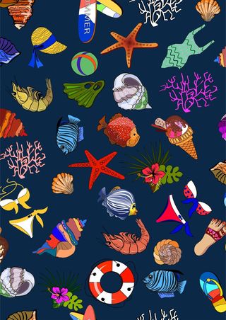 海鲜自助餐 海洋生物 雪糕 泳衣