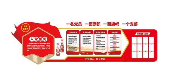 党员活动室党建文化墙ai矢量模版下载