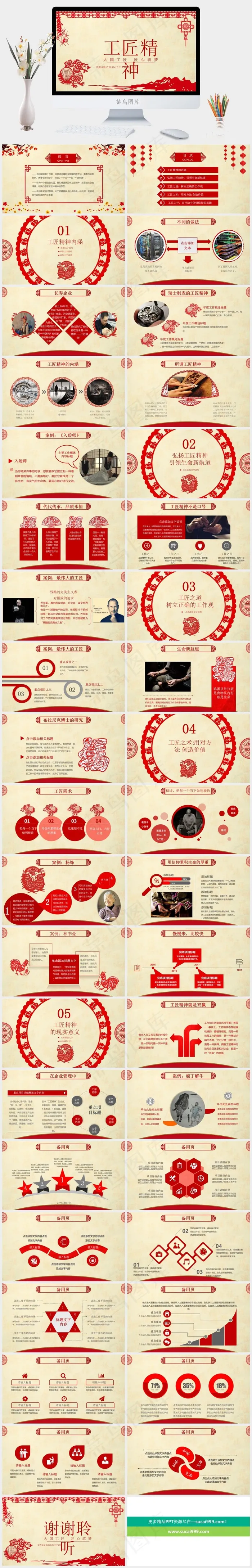 工匠精神细节专注PPT模板ppt模版