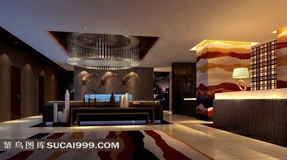男子SPA高级会所前台装修效果图