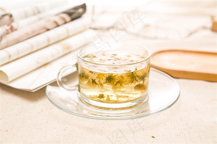 胎菊茶饼茶杯茶叶摄影