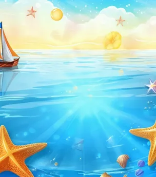 冰爽游玩卡通夏日背景