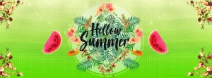 绿色夏日促销宣传海报