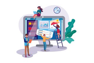 扁平化人物场景办公互联网等距ai矢量设计网页海报UI素材插画