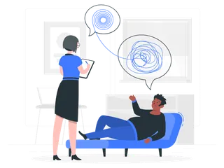 心理医生和病人交流治疗