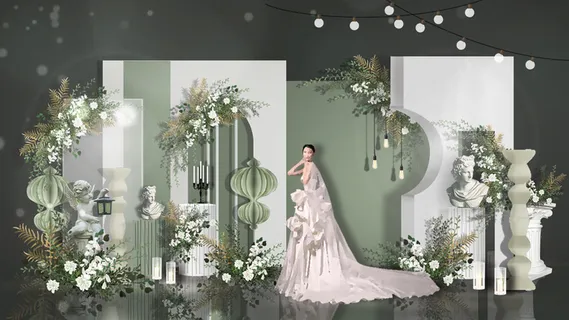 白绿色婚礼效果图 白绿色婚礼效果图