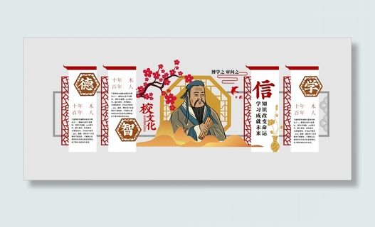 校园文化墙校园文孔子老子