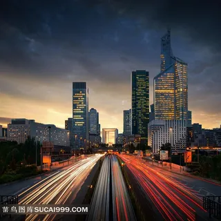 黑云霞光城市建筑灯光摄影图片 黑云霞光城市建筑灯光摄影图片