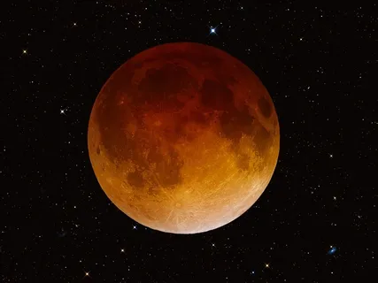 月全食星空图片素材