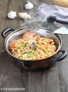 蒜香海鲜锅图片