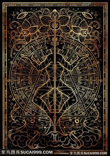 金箔复古十二星座底纹背景图片绘画图片